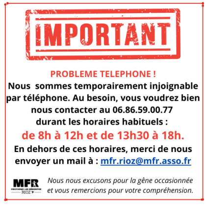 PROBLEME TELEPHONE MFR
